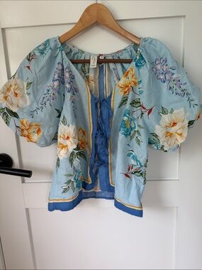 Joie Tie Front Floral Blouse XS